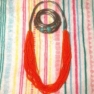Vintage 60s era Necklace and Arm Cuff